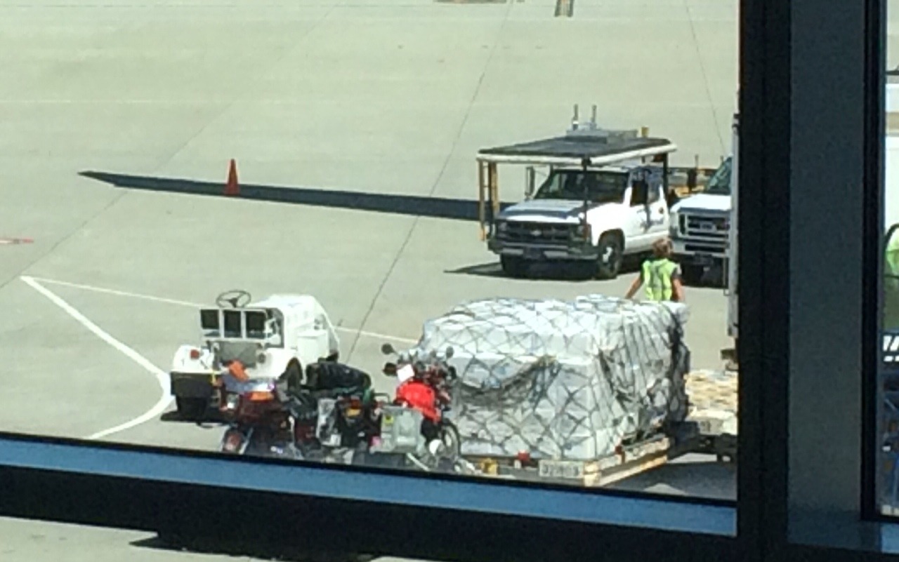 My Bike, Taking Its First Airplane Ride!